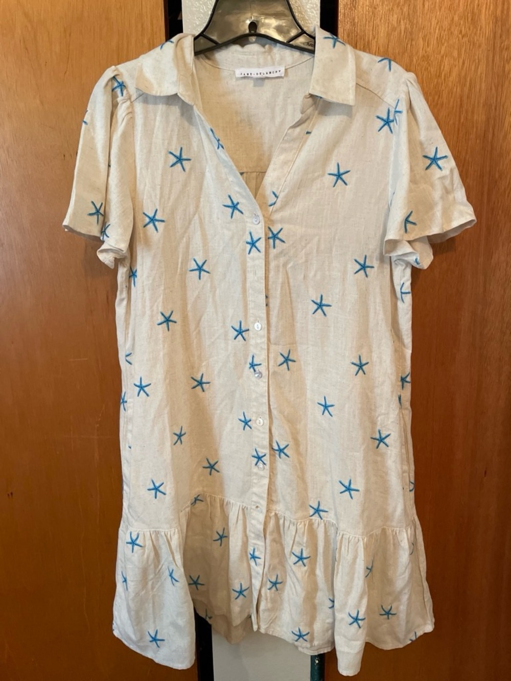 Jane and Delancey Natural Linen Button-Front Shirt - Cream